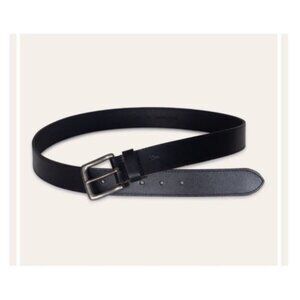 Frye Black Leather Belt 35mm Genuine Pull Up Adjustable Buckle Classic Size 36